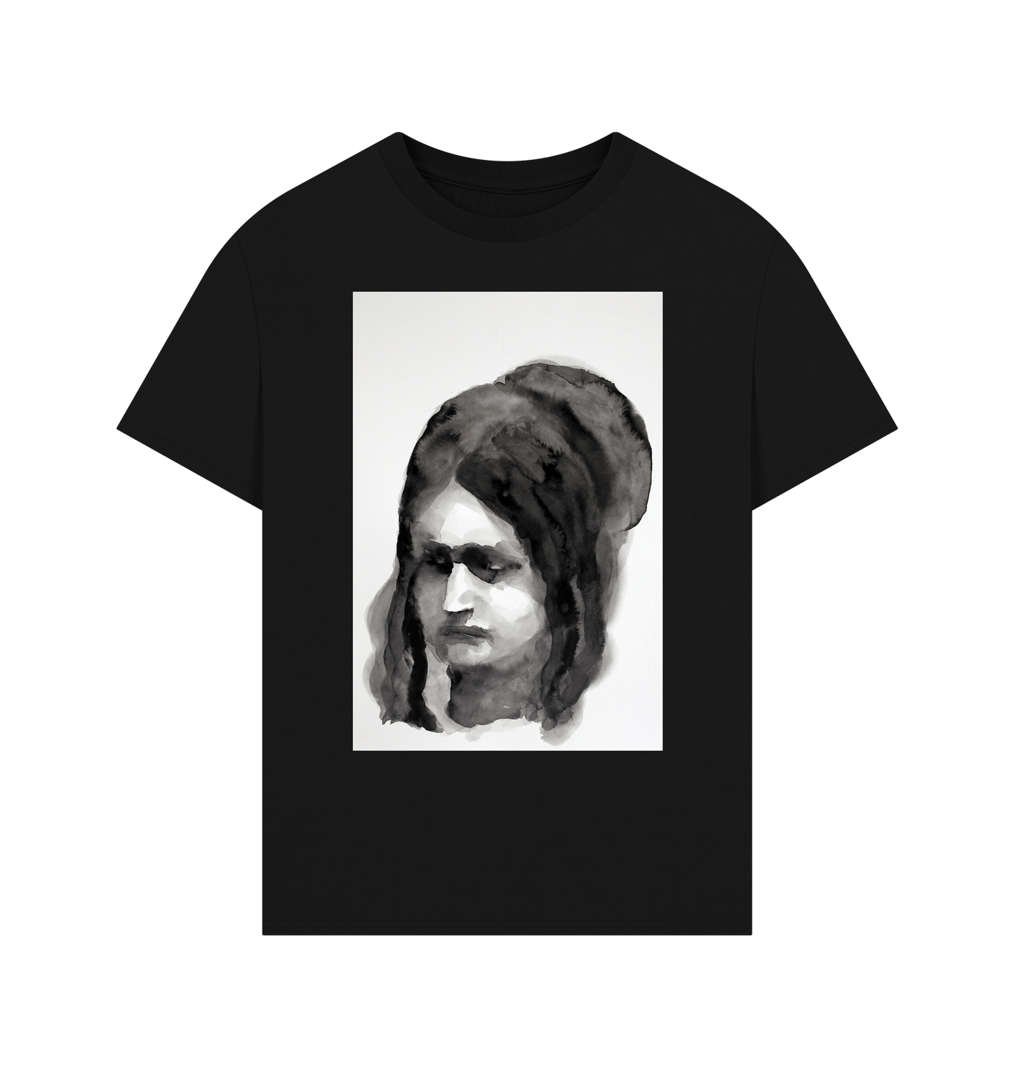 Black Printed T-shirt Front