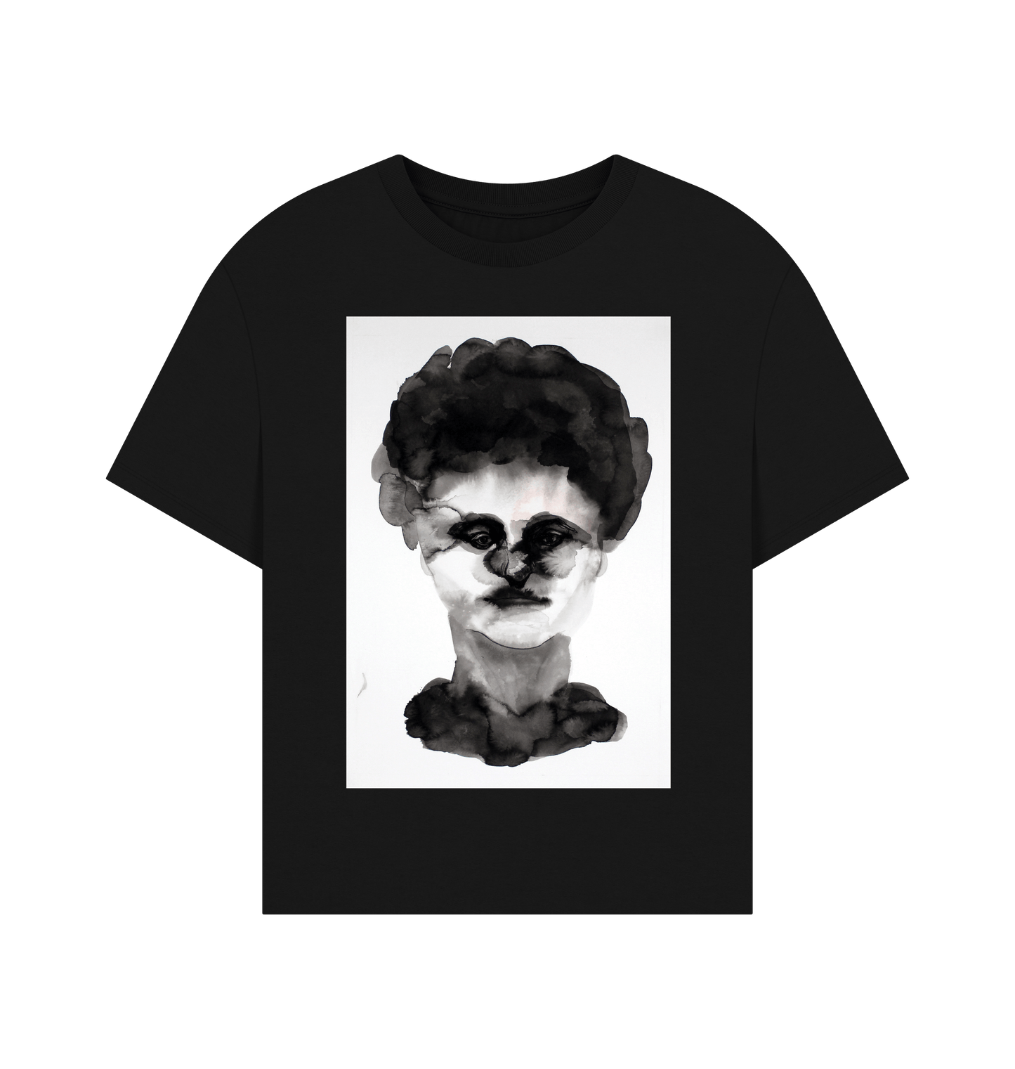 Black Printed T-shirt Front