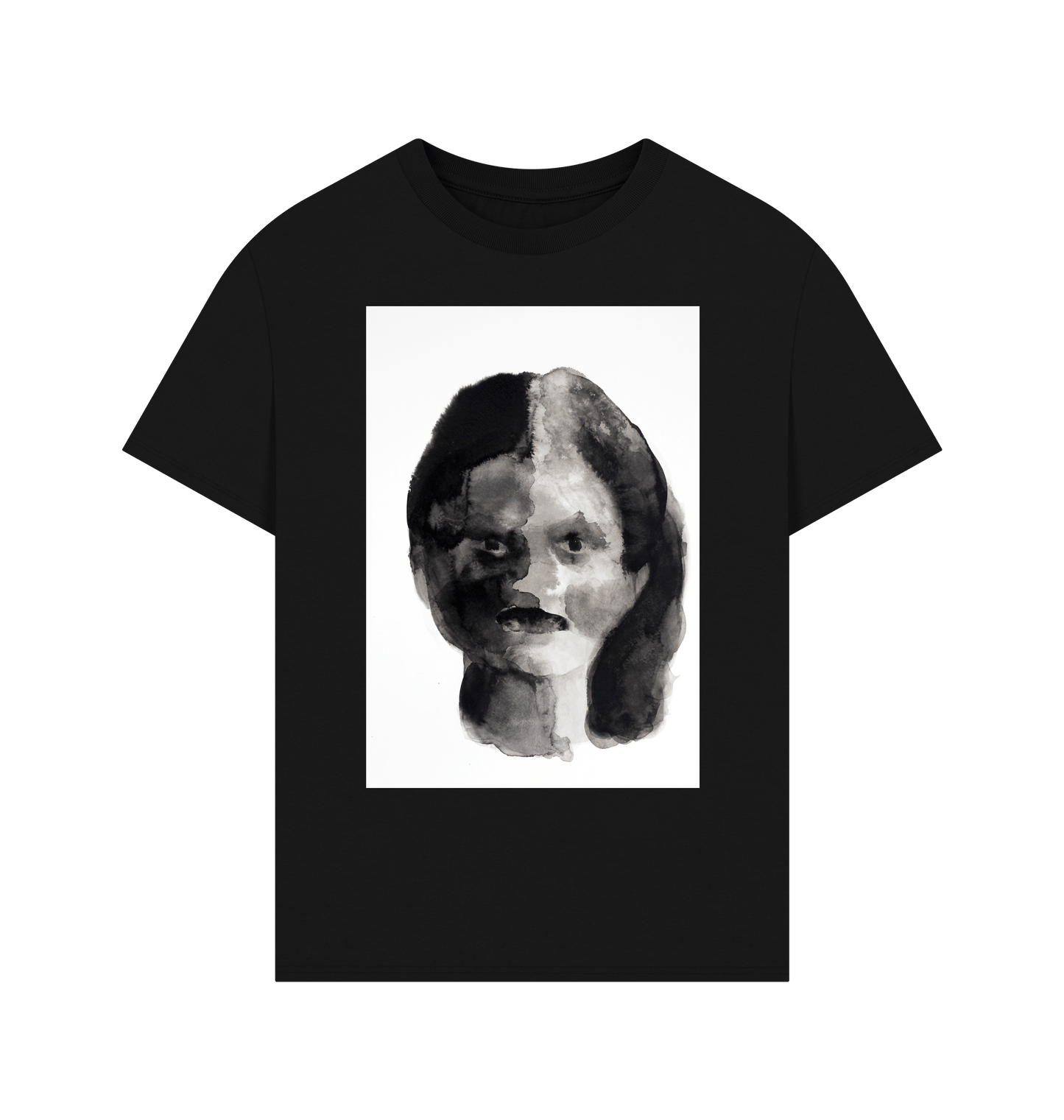Black Printed T-shirt Front