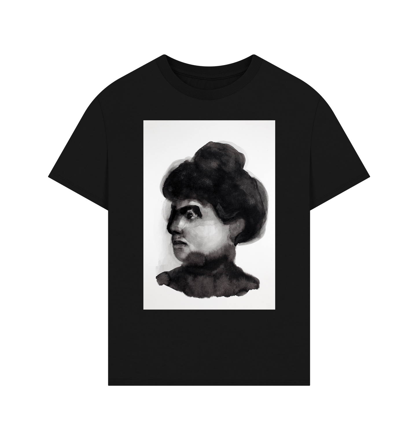 Black Printed T-shirt Front