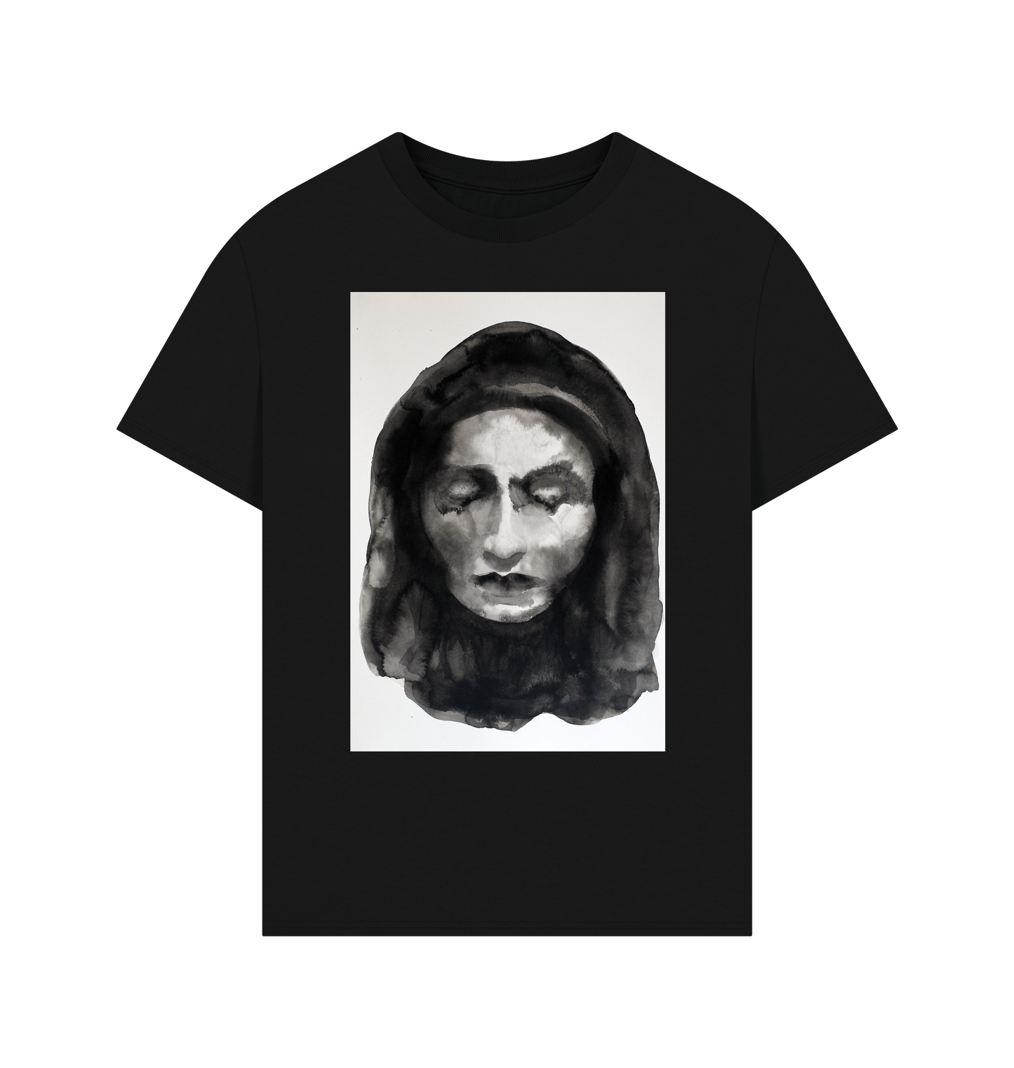 Black Printed T-shirt Front