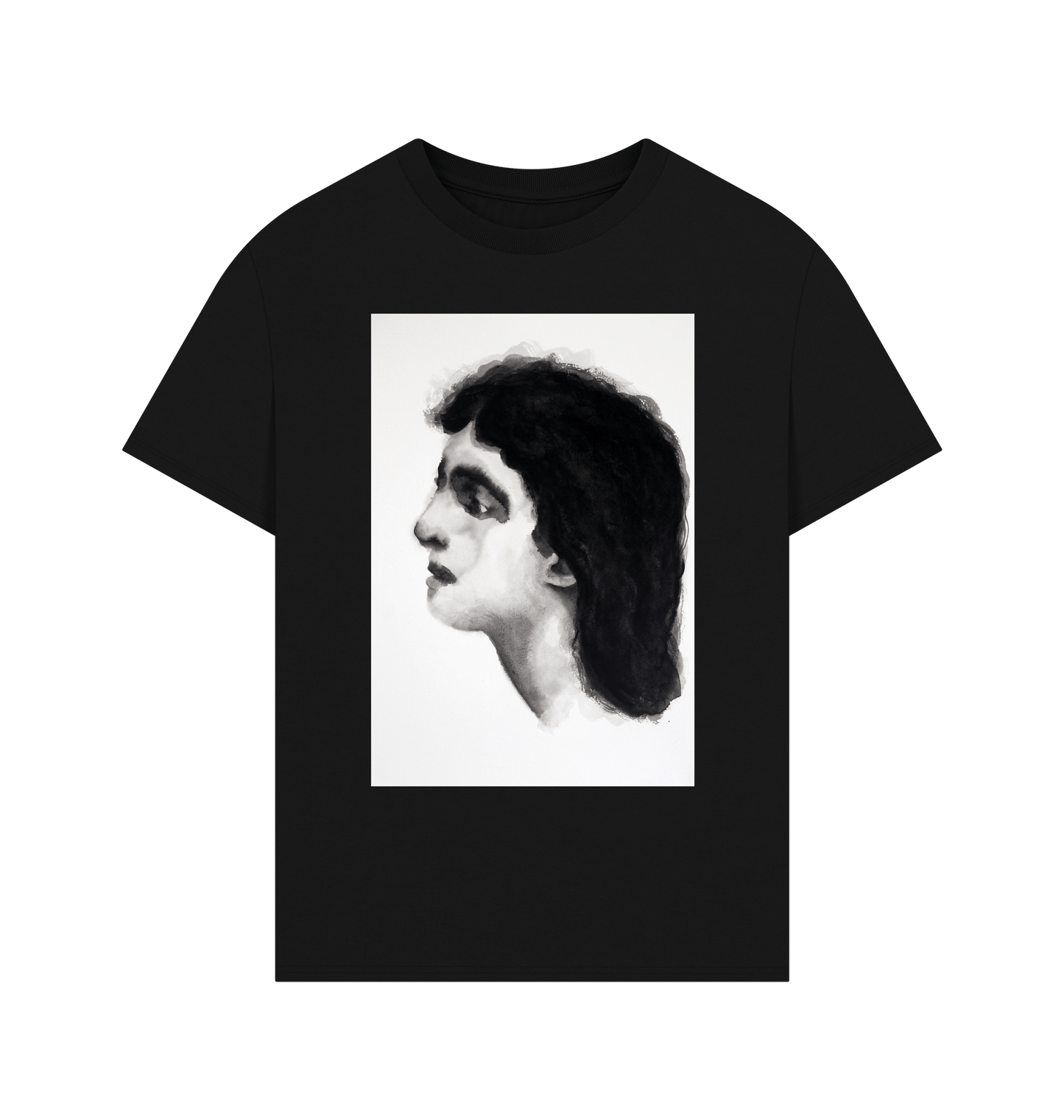 Black Printed T-shirt Front