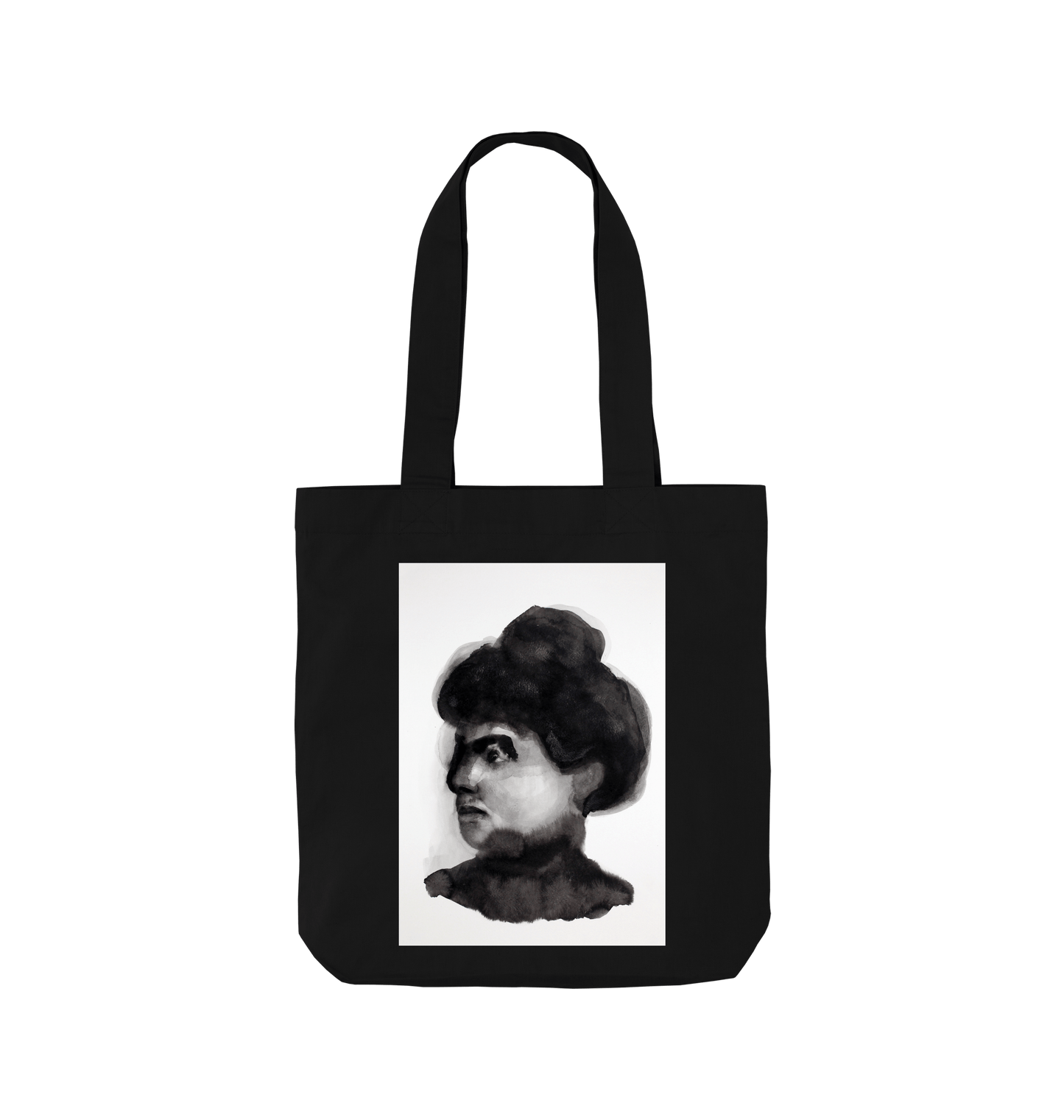 Black Printed Bag Front