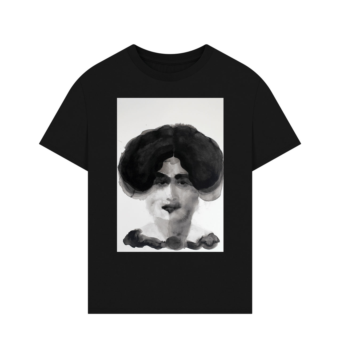 Black Printed T-shirt Front