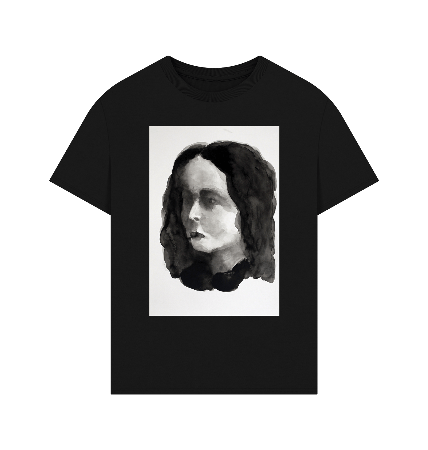 Black Printed T-shirt Front
