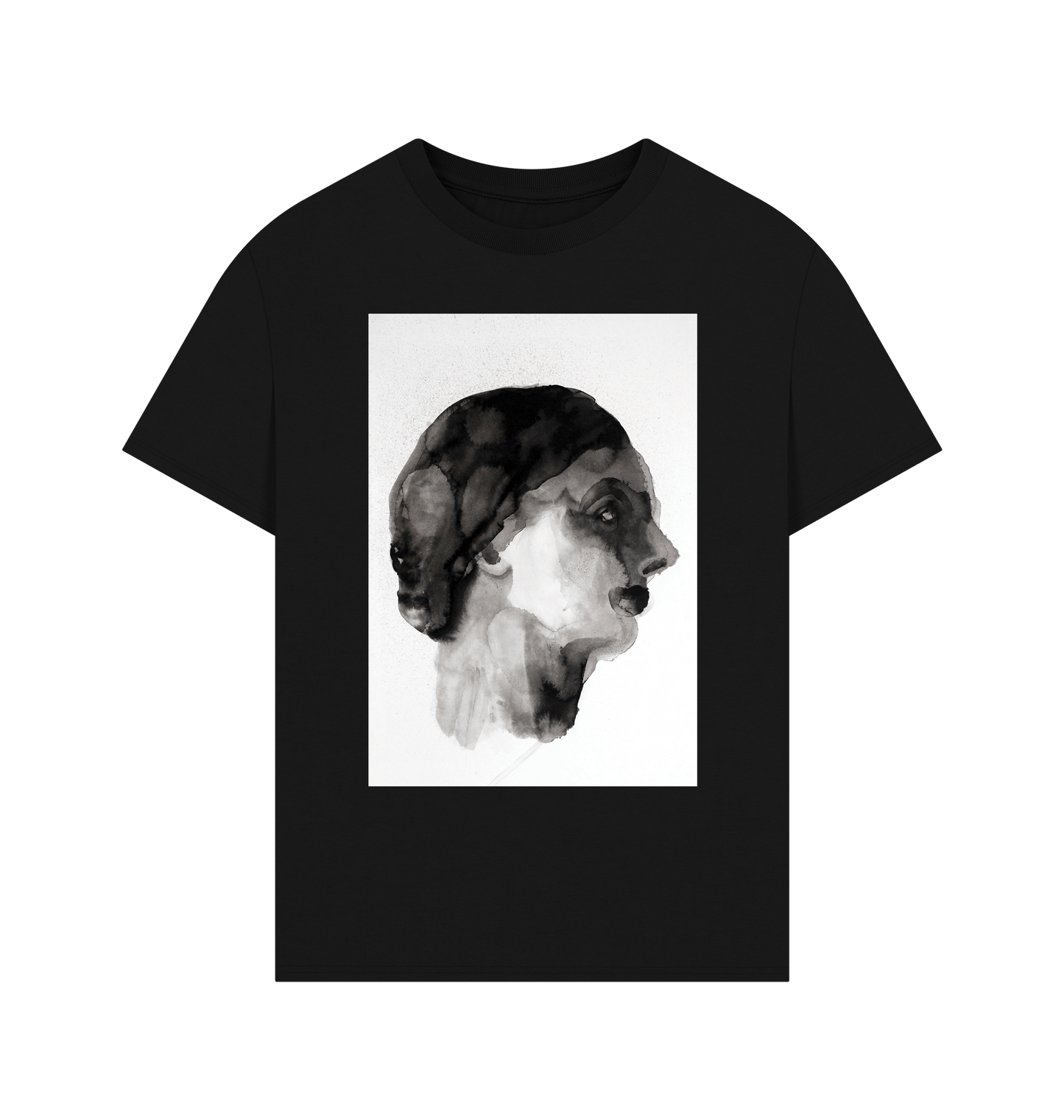 Black Printed T-shirt Front