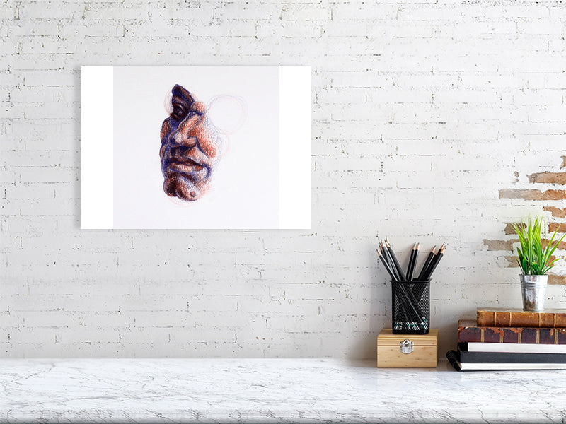 Fragment Study 1 Giclée print A3 size by Maria Pelton showing human emotions and fragments of memory inspired by Renaissance paintings