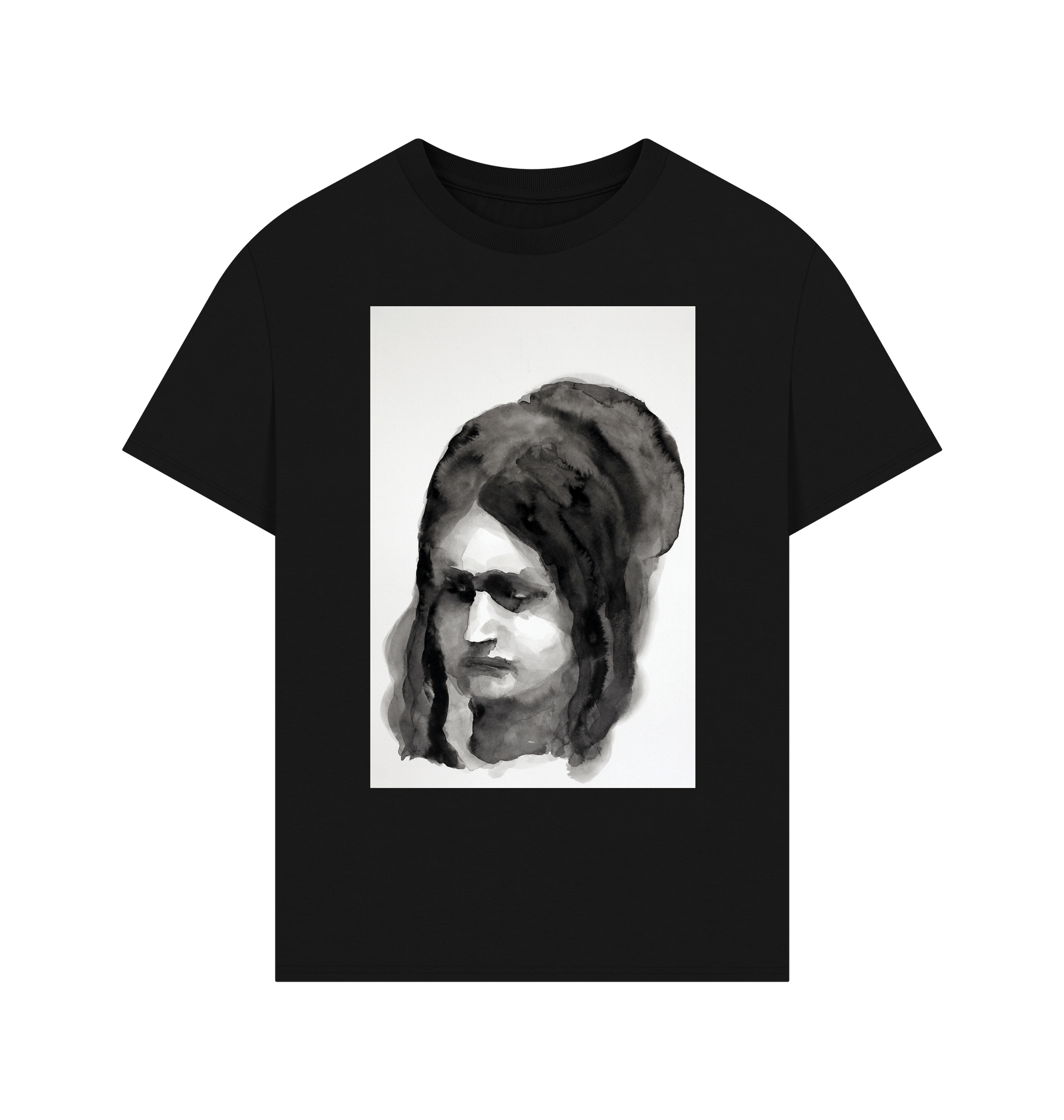 Black Printed T-shirt Front