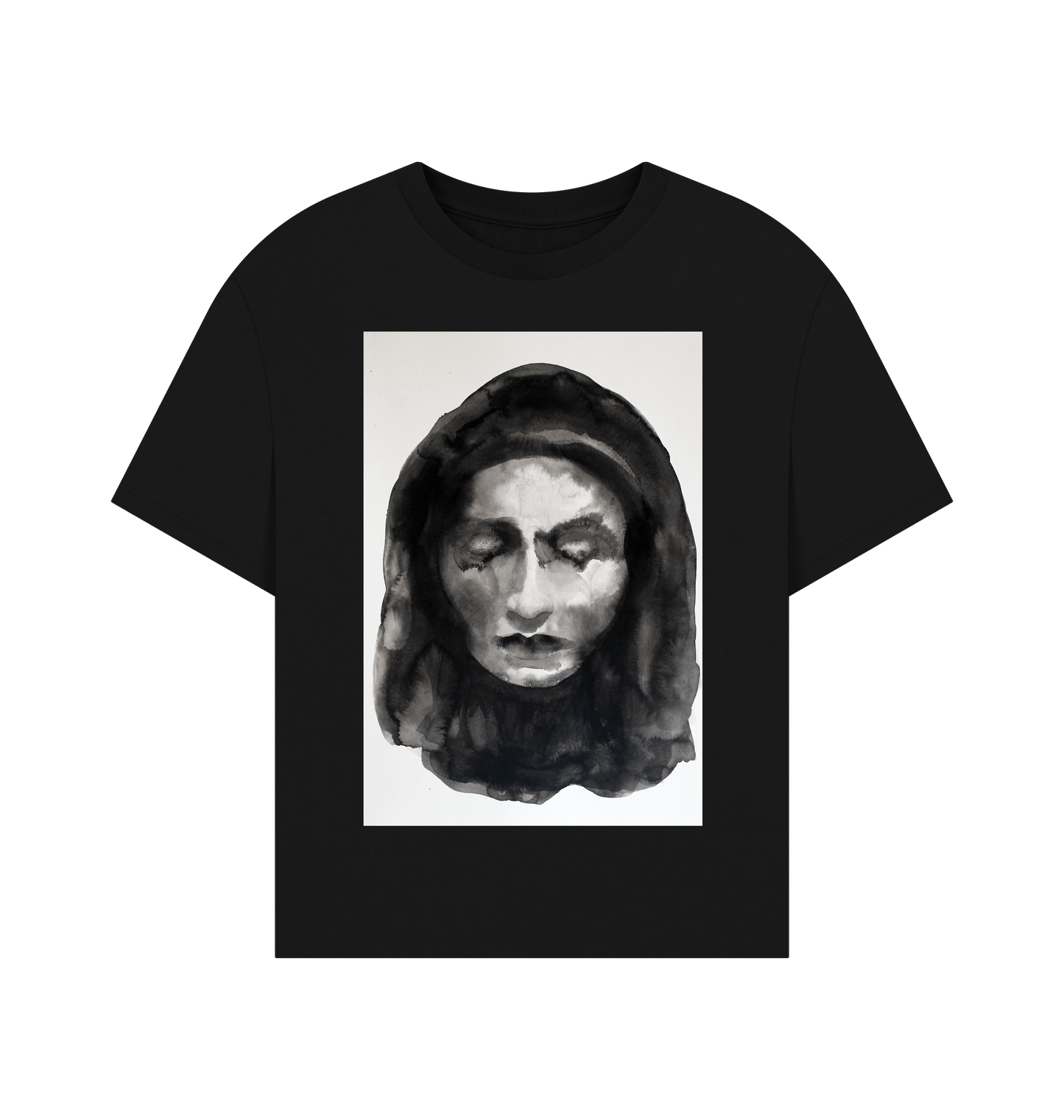 Black Printed T-shirt Front