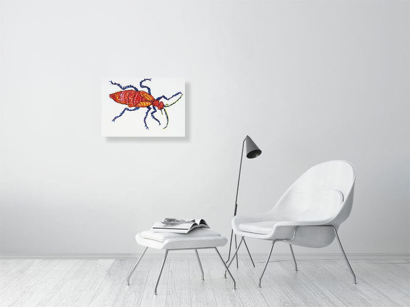 Bug Estonia Coco Giclée print A2 size by Maria Pelton showing insect character with personality inspired by wonder