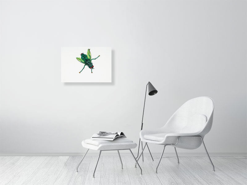 Bug Vivienne Giclée print A2 size by Maria Pelton showing insect character with personality inspired by wonder