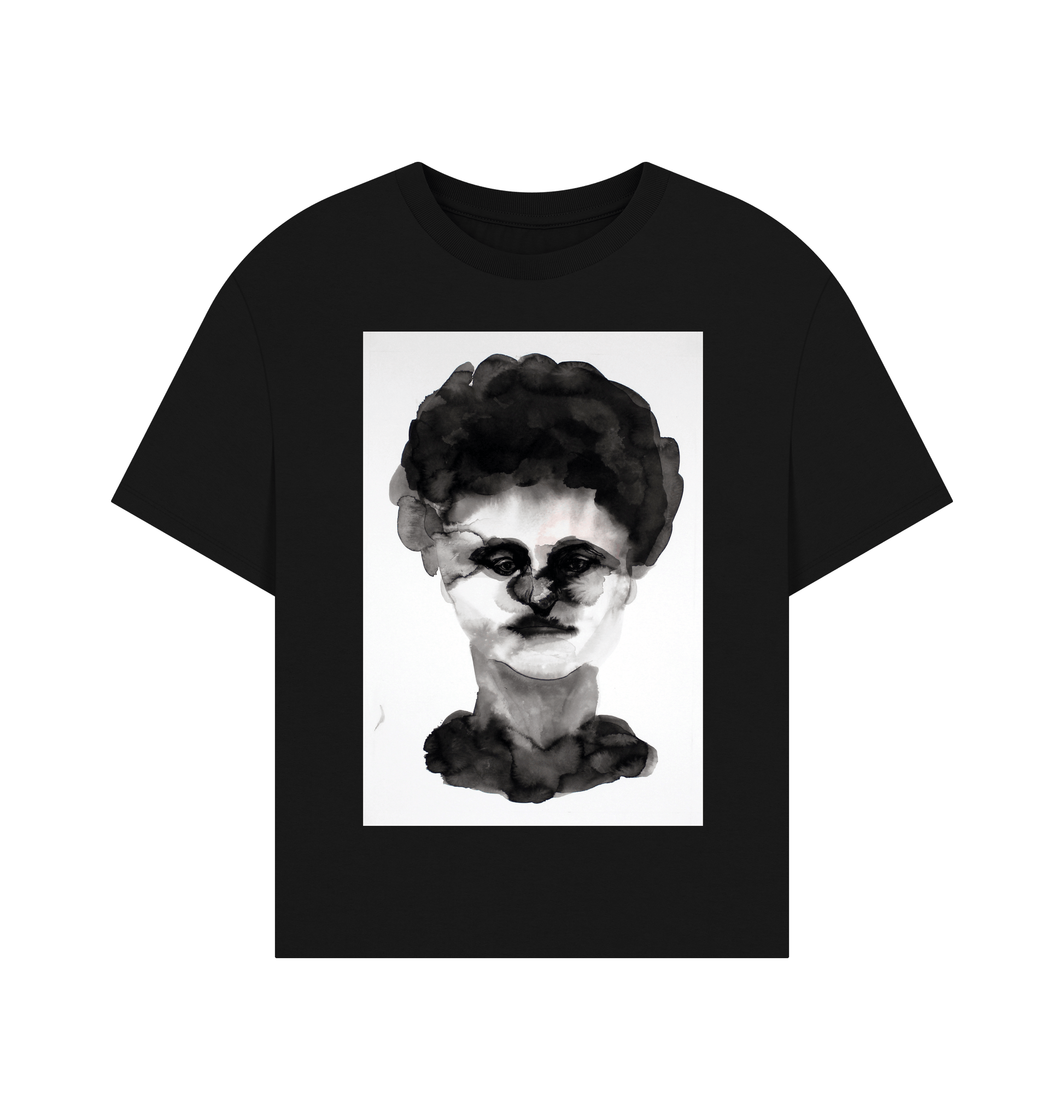 Black Printed T-shirt Front