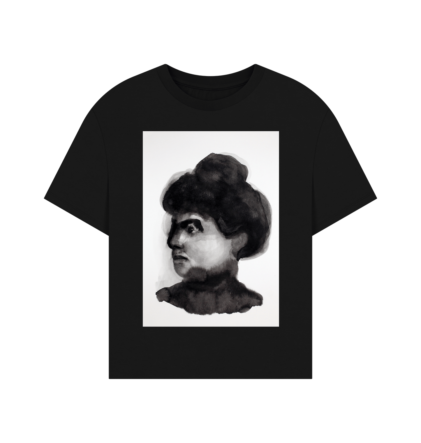 Black Printed T-shirt Front