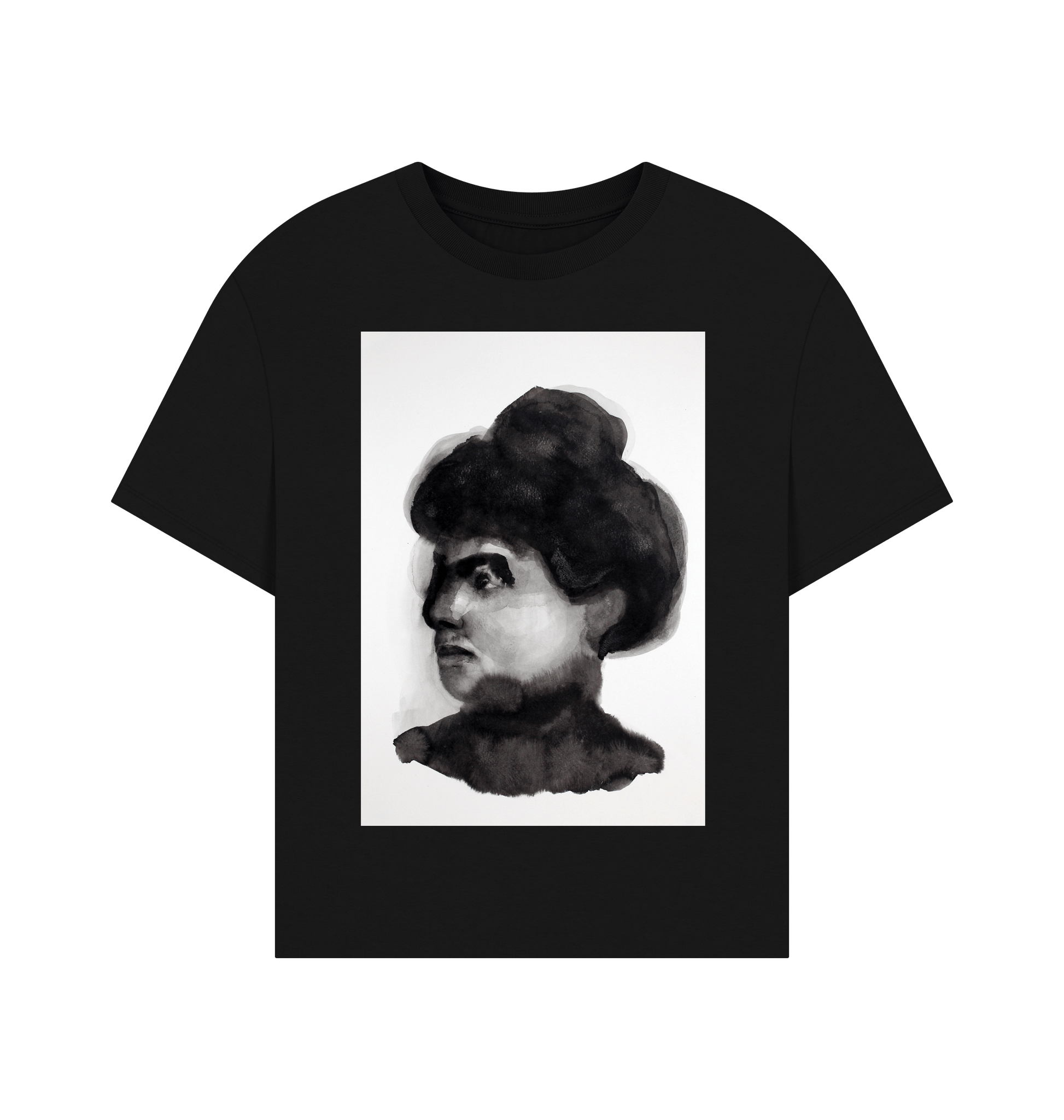 Black Printed T-shirt Front