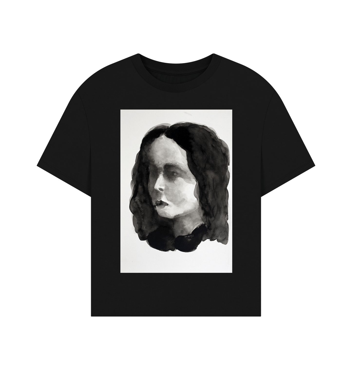 Black Printed T-shirt Front