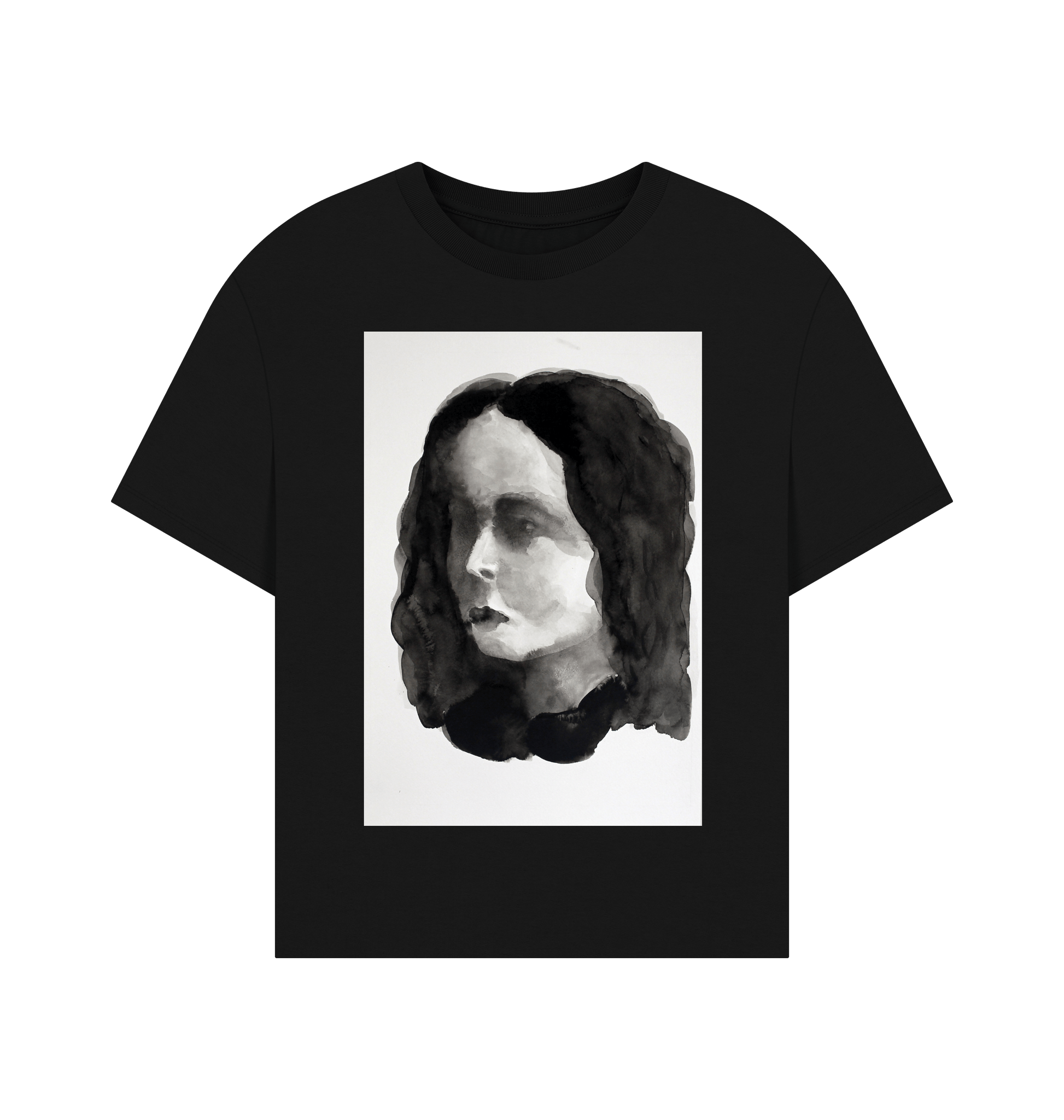 Black Printed T-shirt Front
