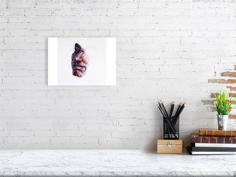 Fragment Study 1 Giclée print A4 size by Maria Pelton showing human emotions and fragments of memory inspired by Renaissance paintings