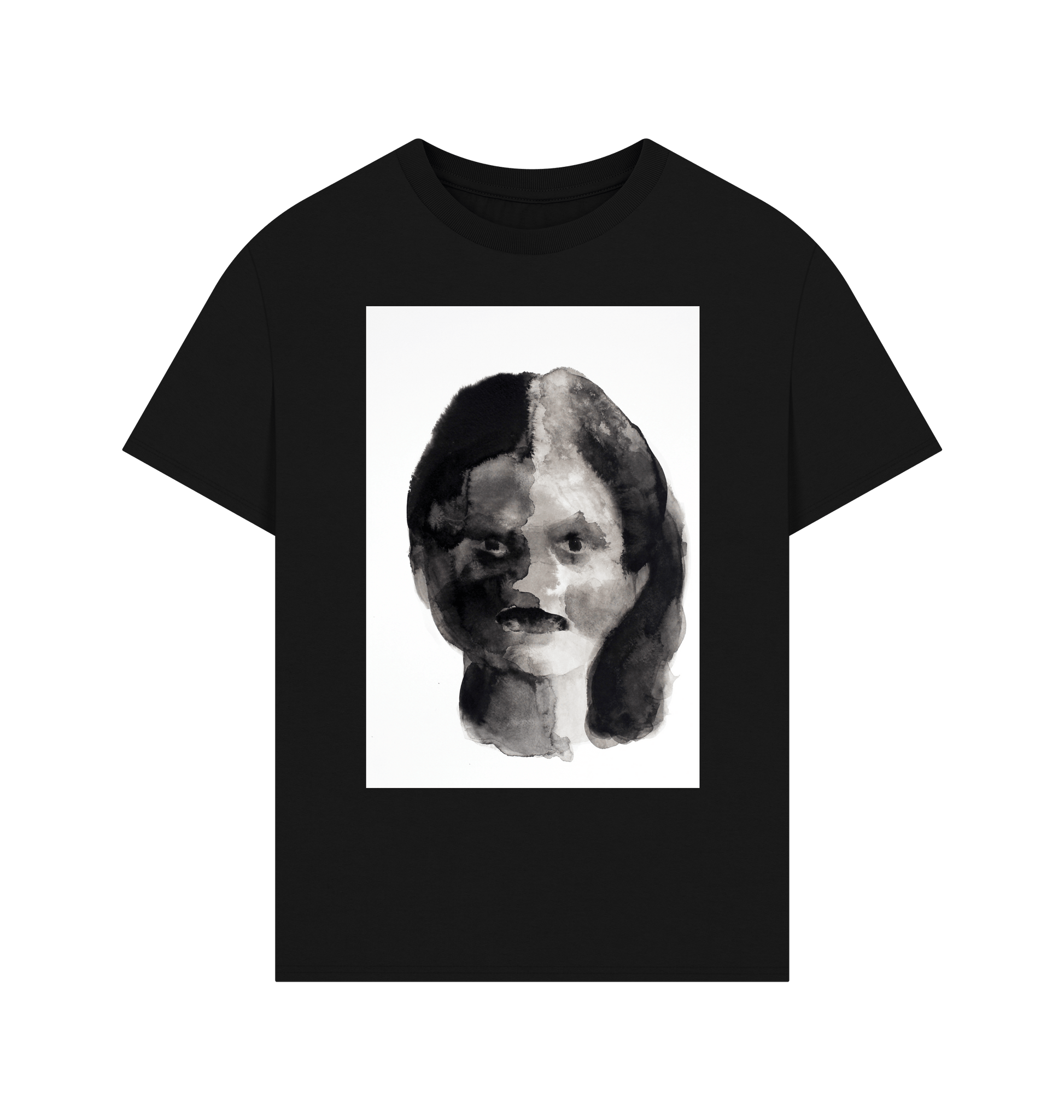 Black Printed T-shirt Front