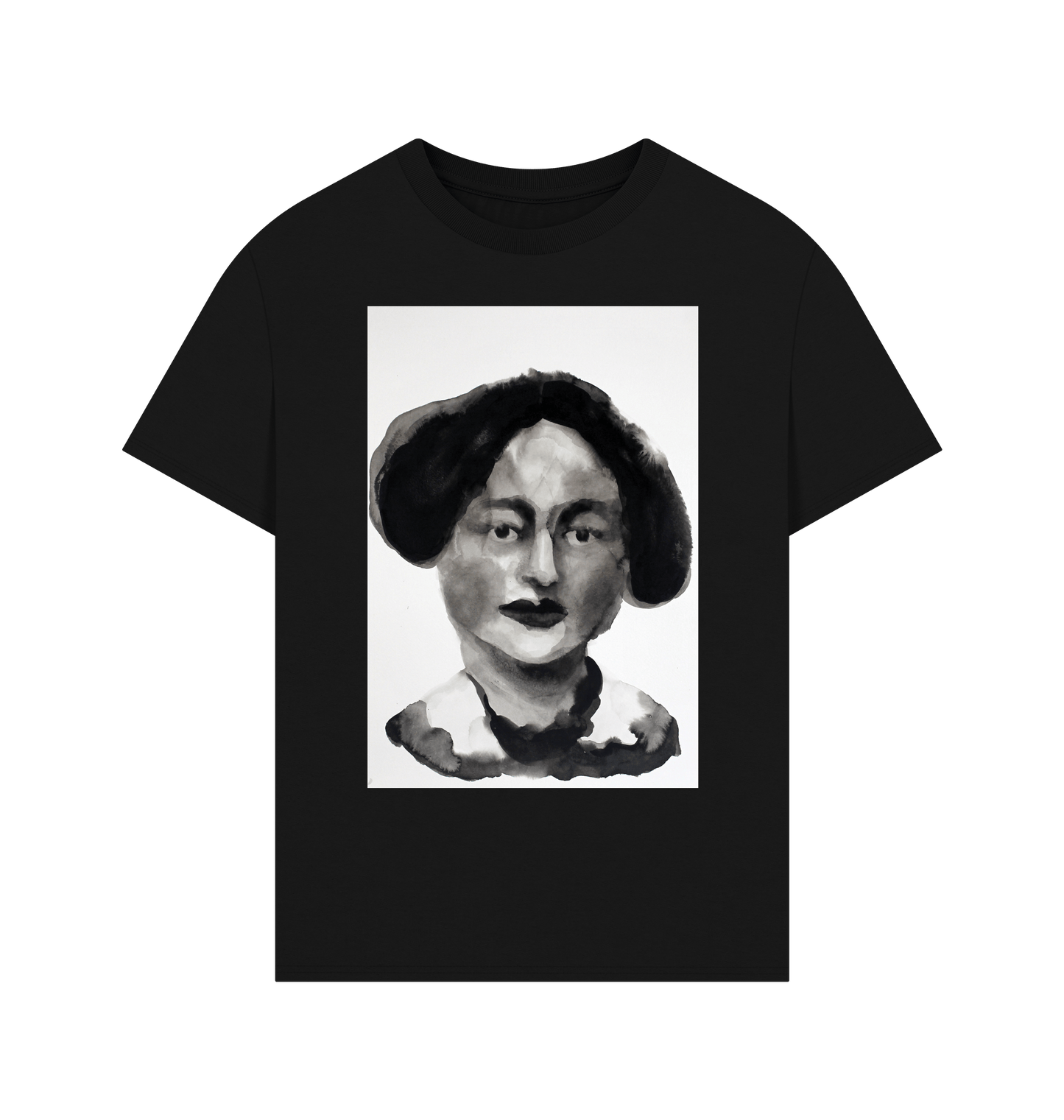 Black Printed T-shirt Front