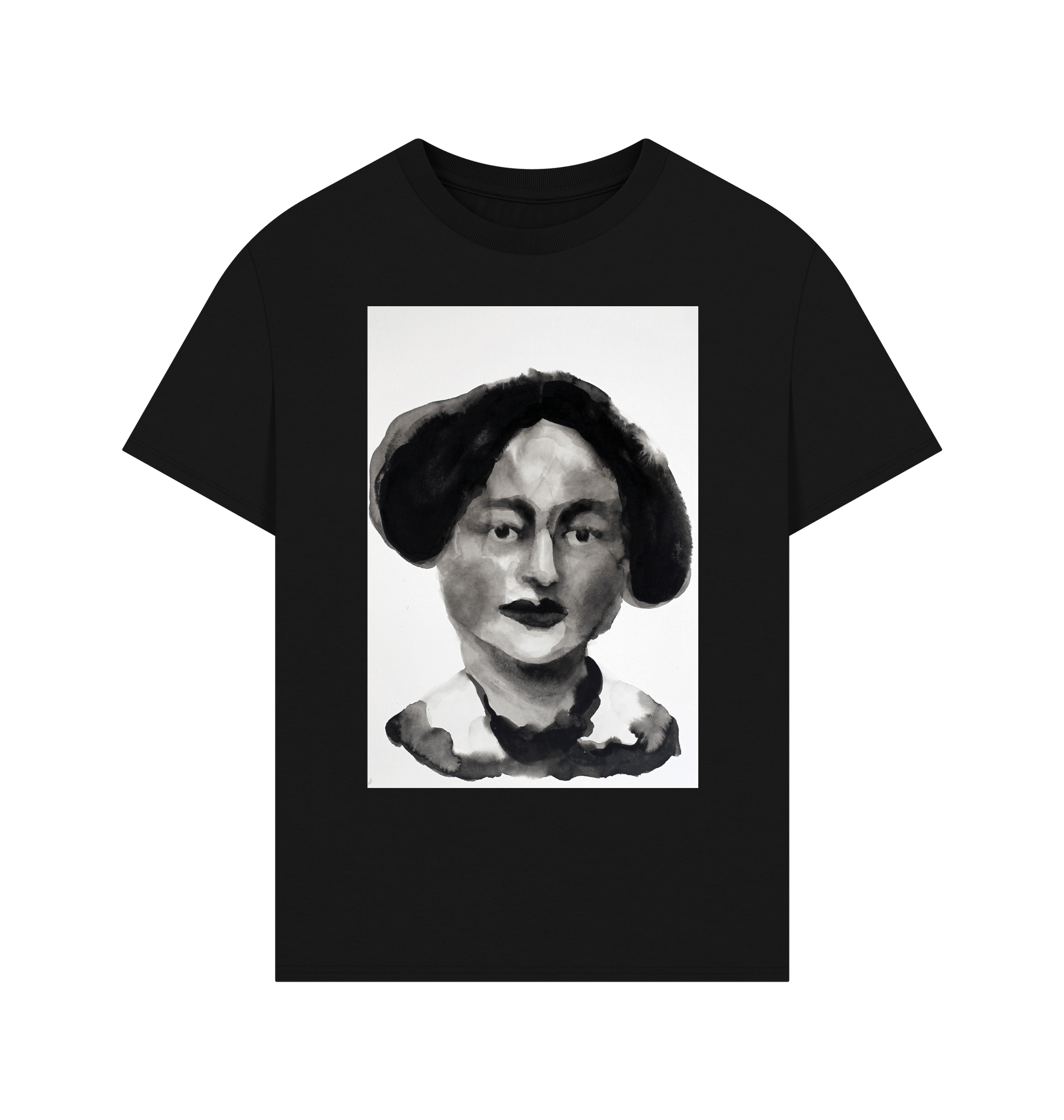 Black Printed T-shirt Front