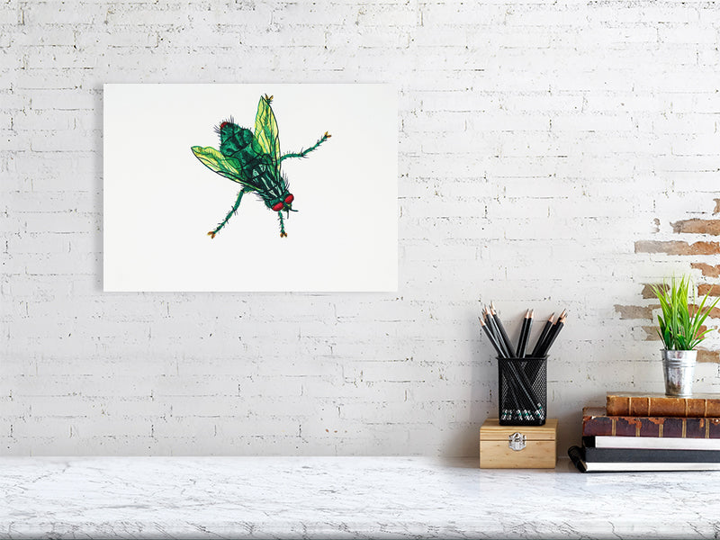 Bug Vivienne Giclée print A3 size by Maria Pelton showing insect character with personality inspired by wonder