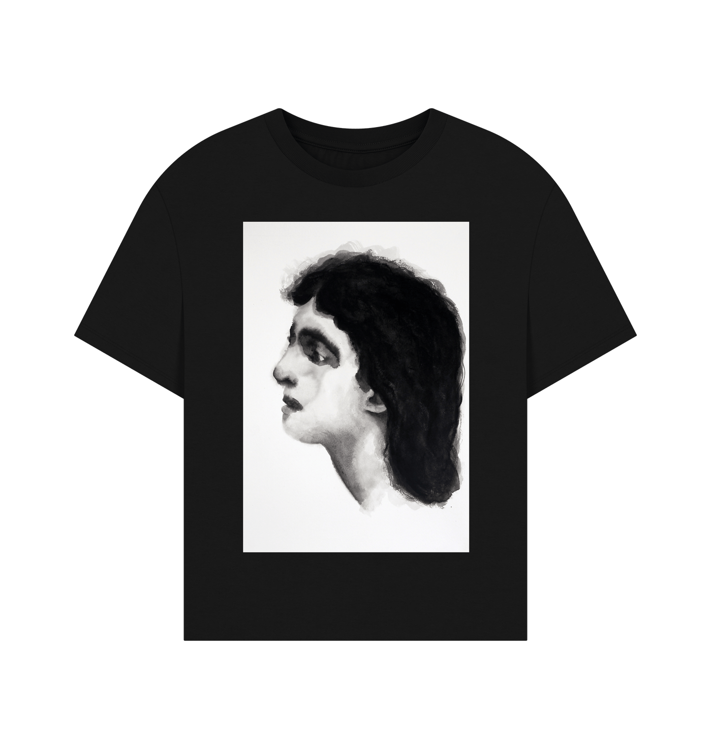 Black Printed T-shirt Front