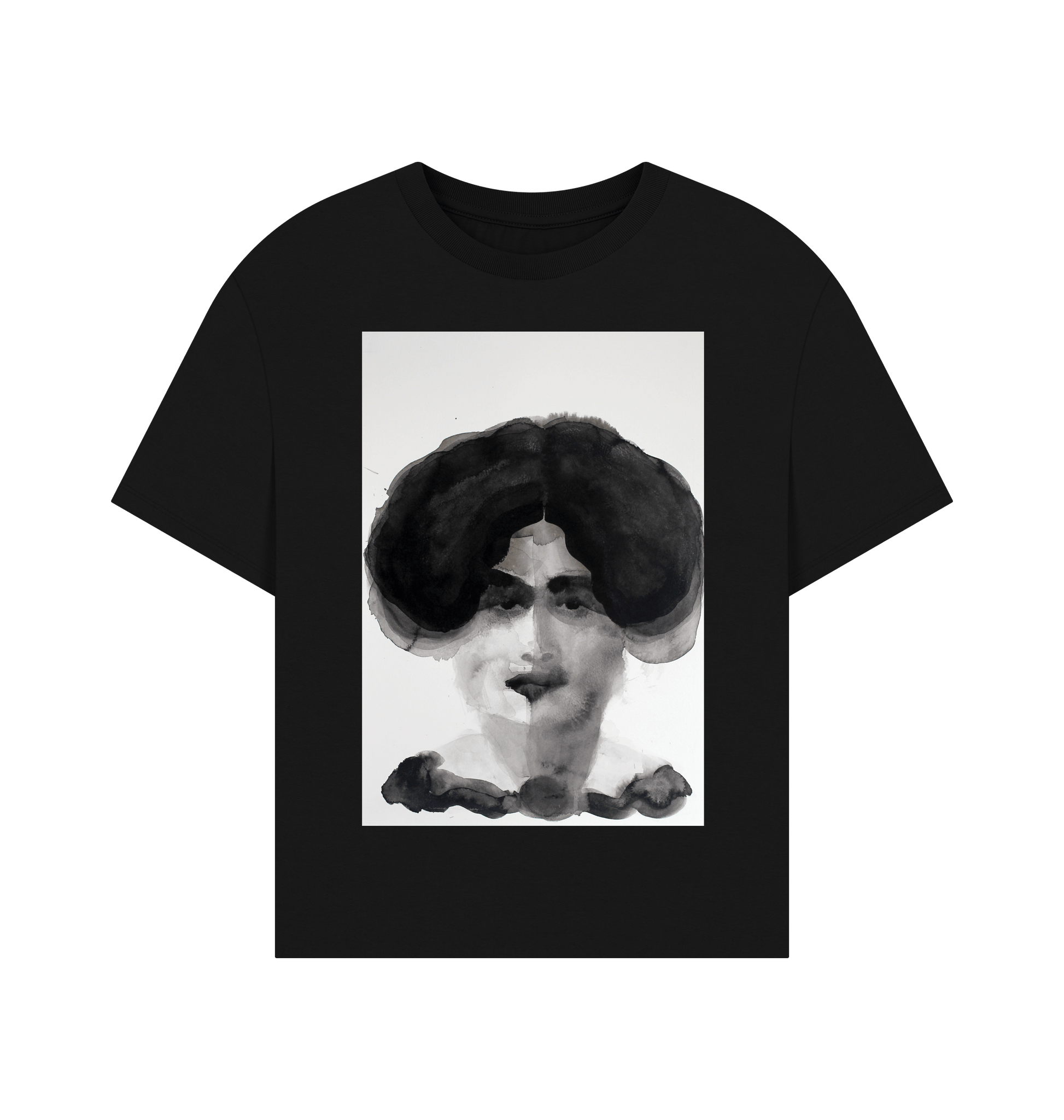 Black Printed T-shirt Front