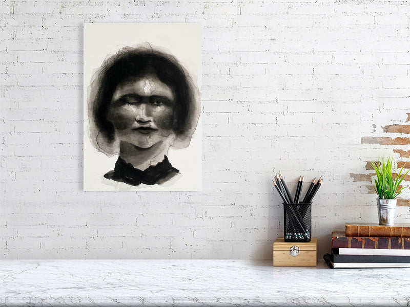 Matilda Florence Victorian portrait  Giclée print A3 size by Maria Pelton showing expressive face inspired by Victorian photography