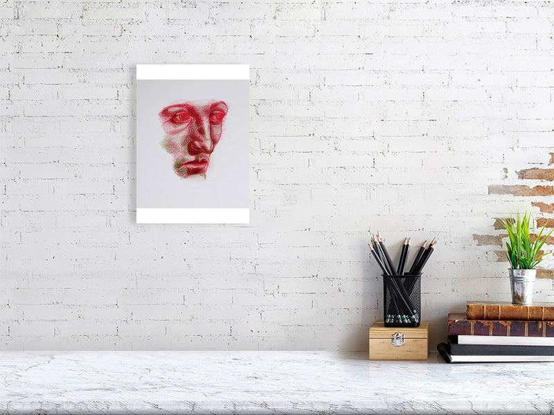 Fragment Study 6 Giclée print A4 size by Maria Pelton showing human emotions and fragments of memory inspired by Renaissance paintings