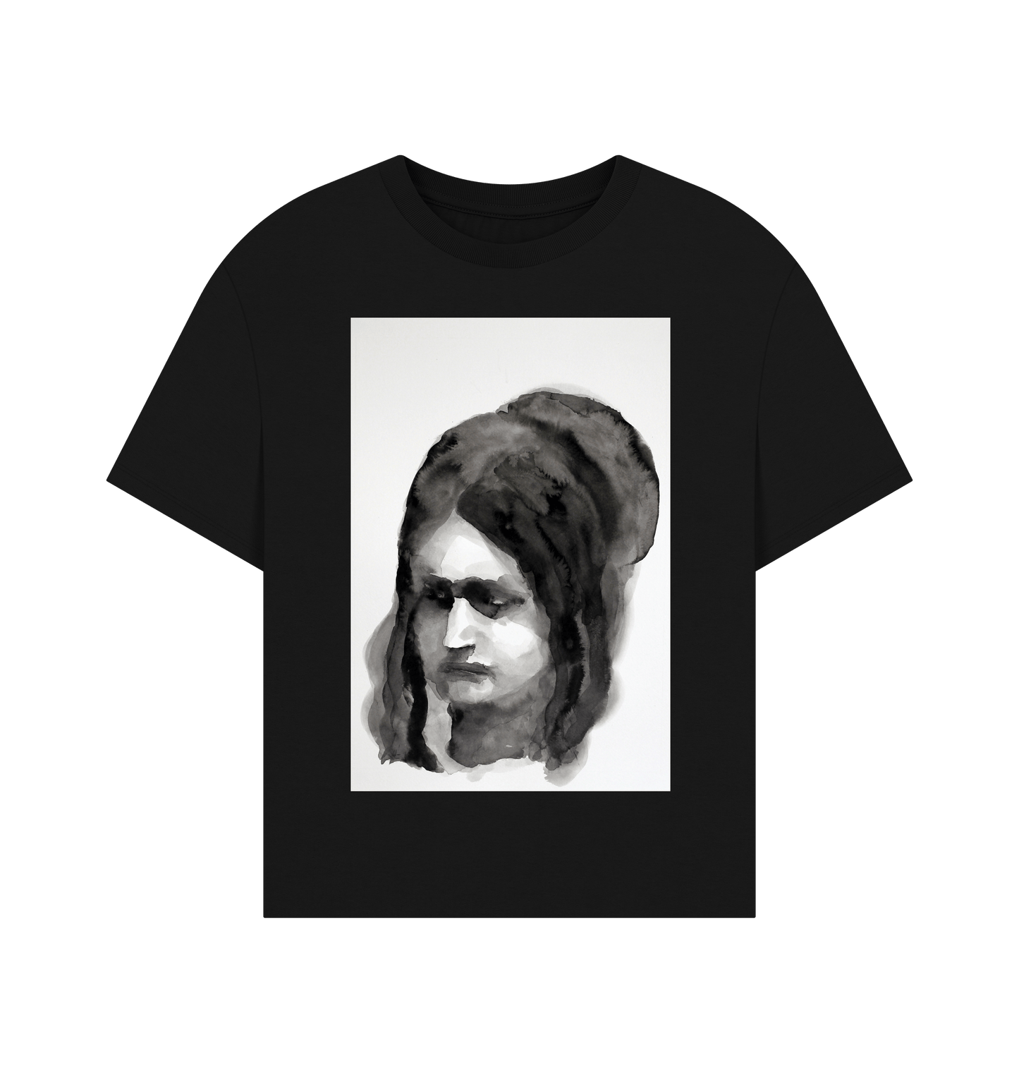 Black Printed T-shirt Front