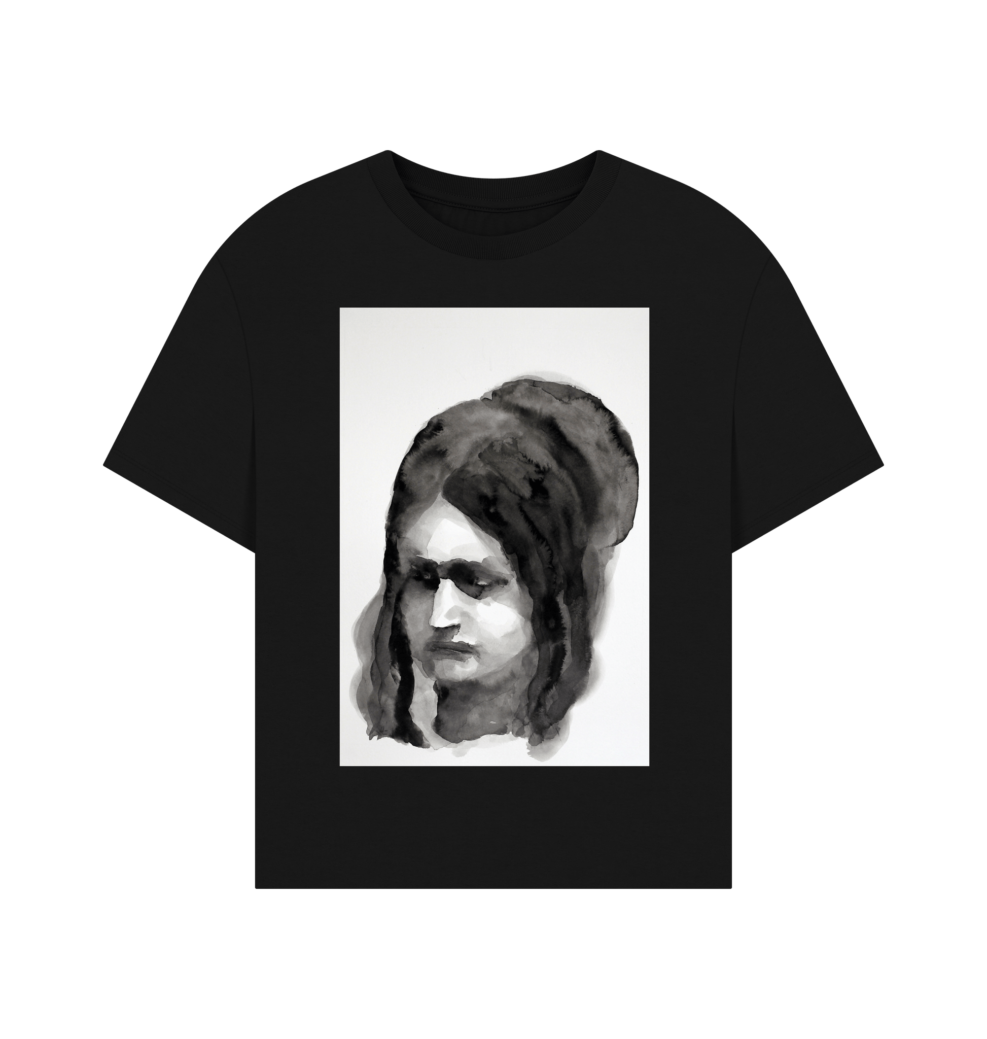 Black Printed T-shirt Front