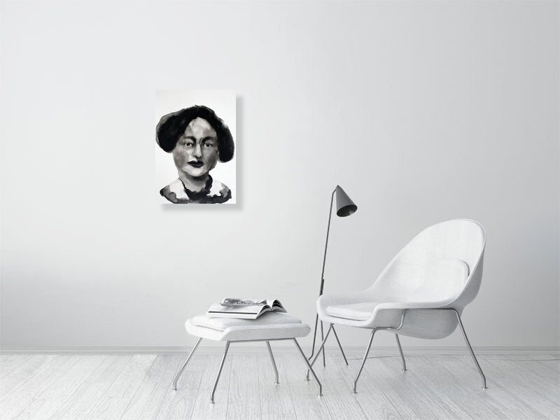 Virginia Edith Victorian portrait  Giclée print A2 size by Maria Pelton showing expressive face inspired by Victorian photography