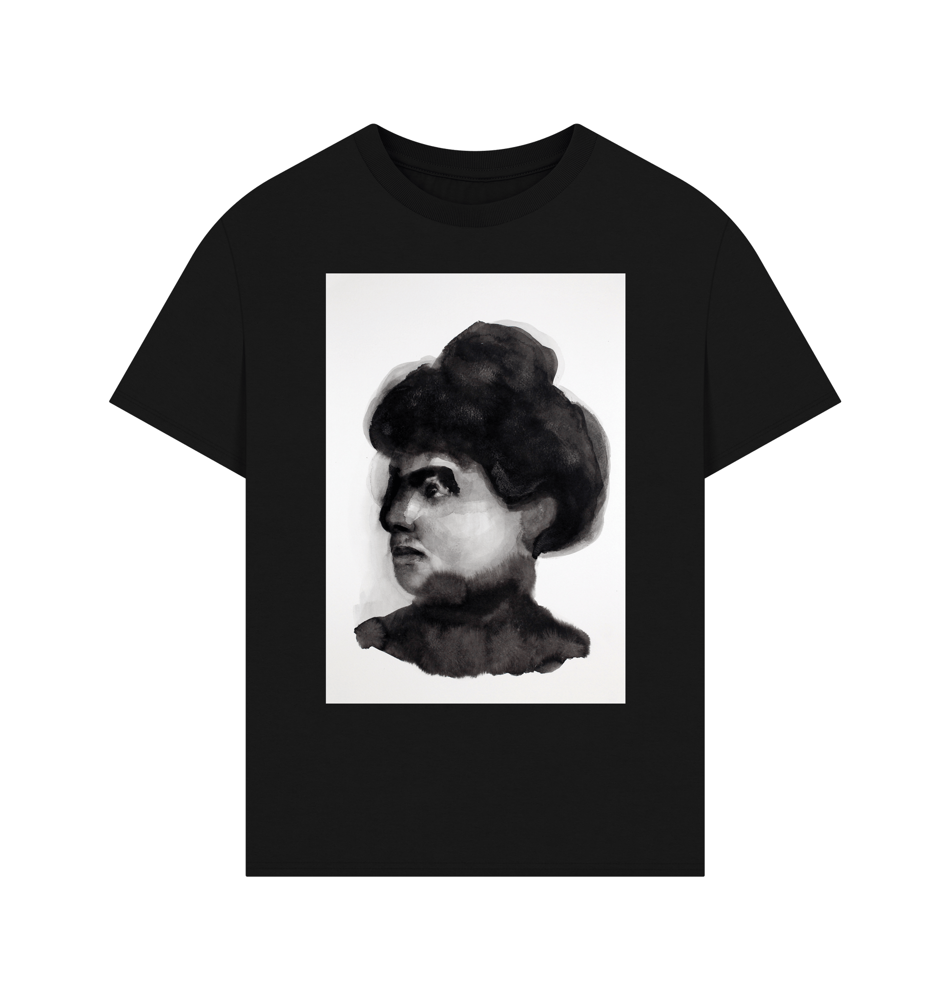 Black Printed T-shirt Front