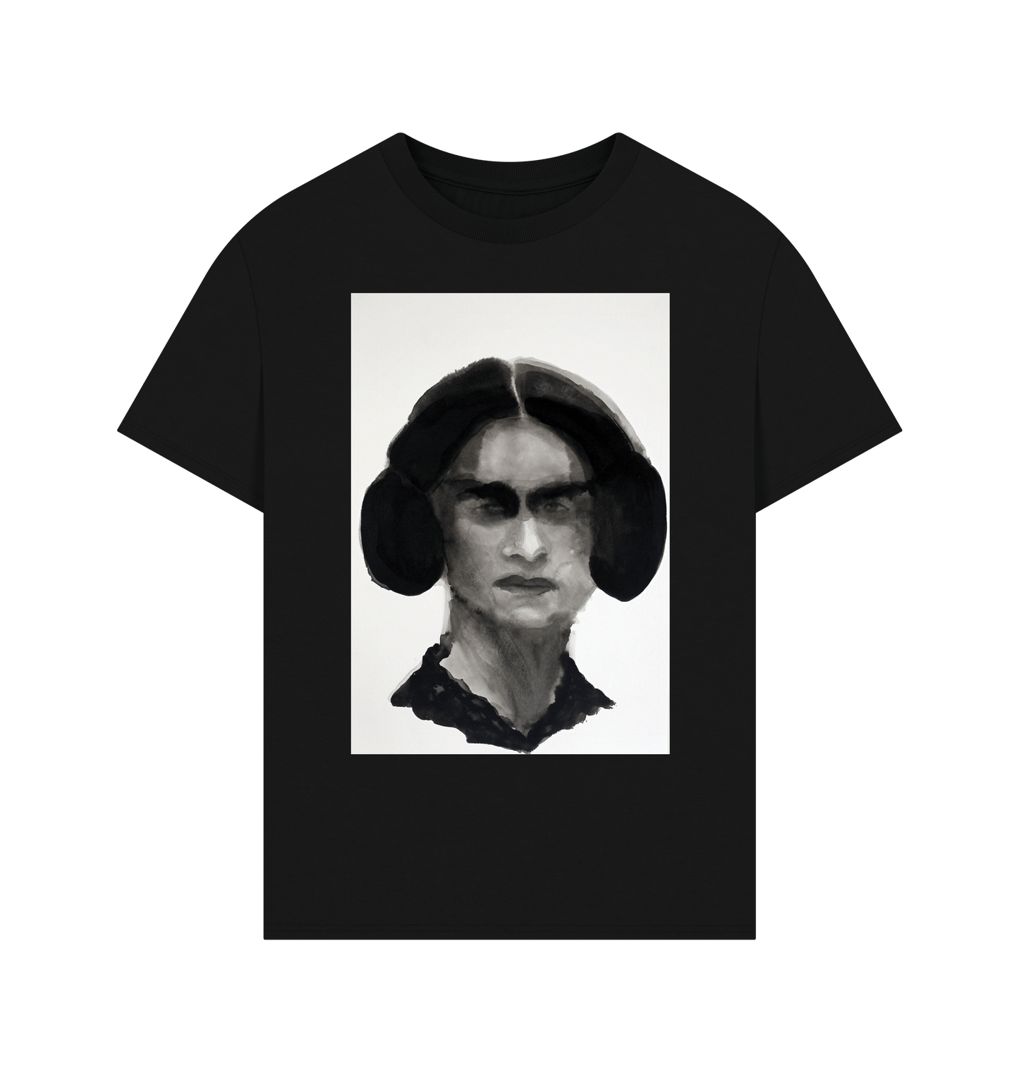 Black Printed T-shirt Front