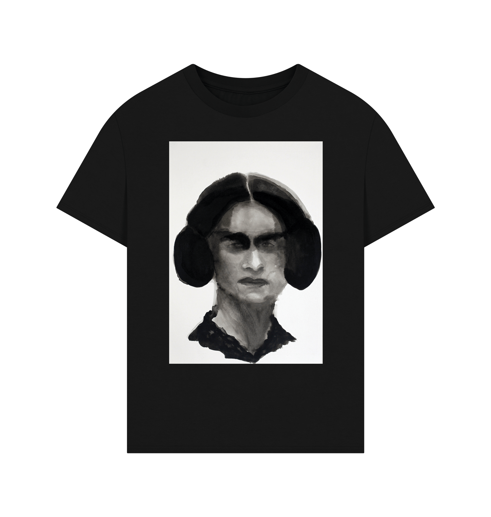 Black Printed T-shirt Front