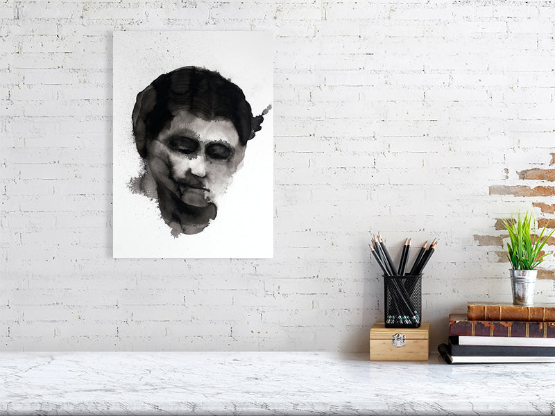 Emily Theodosia Victorian portrait  Giclée print A3 size by Maria Pelton showing expressive face inspired by Victorian photography