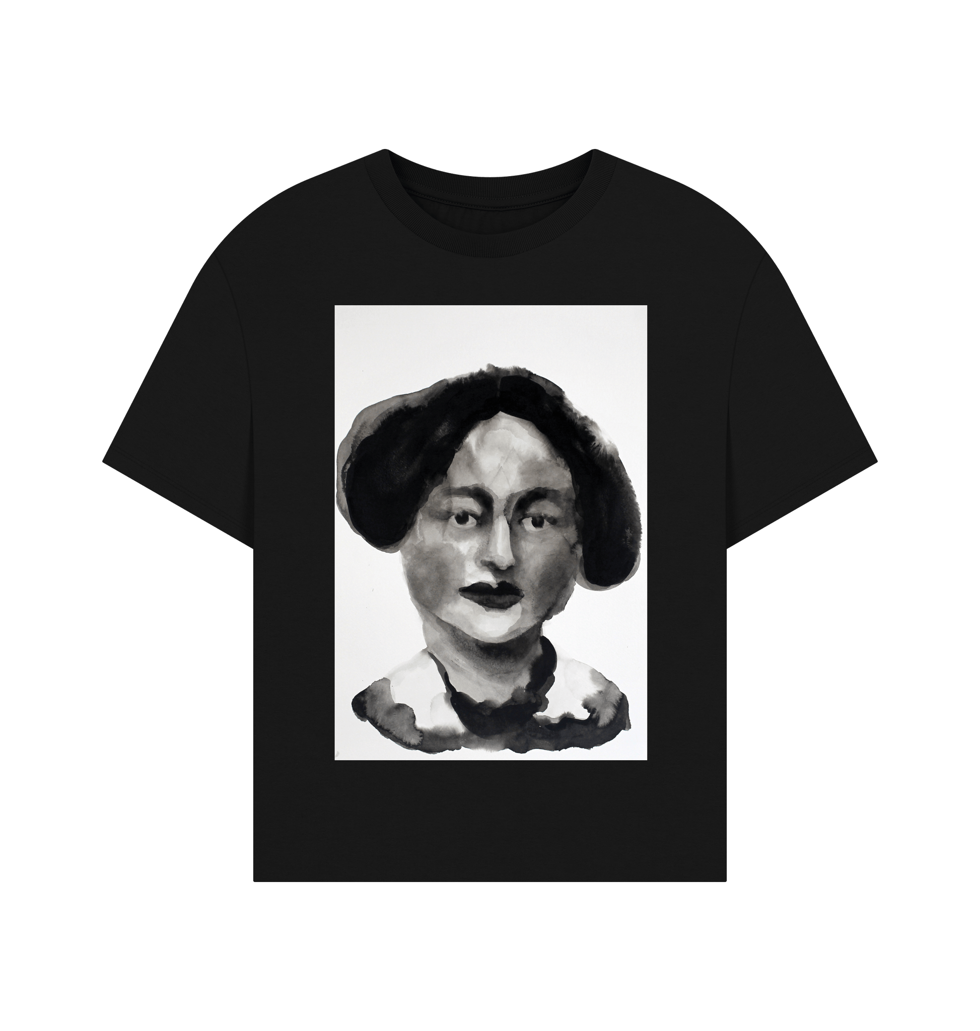 Black Printed T-shirt Front