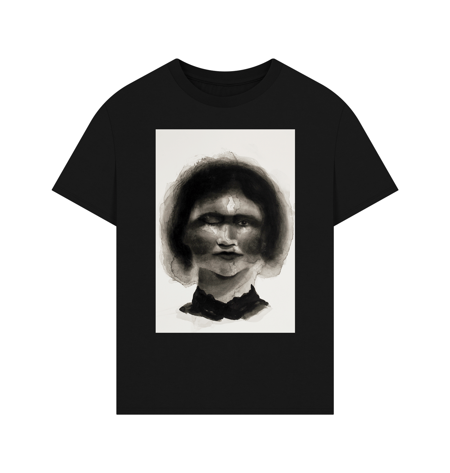 Black Printed T-shirt Front