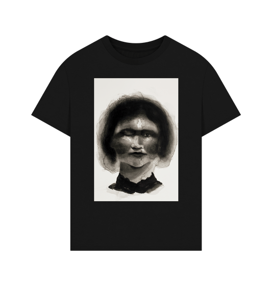 Black Printed T-shirt Front