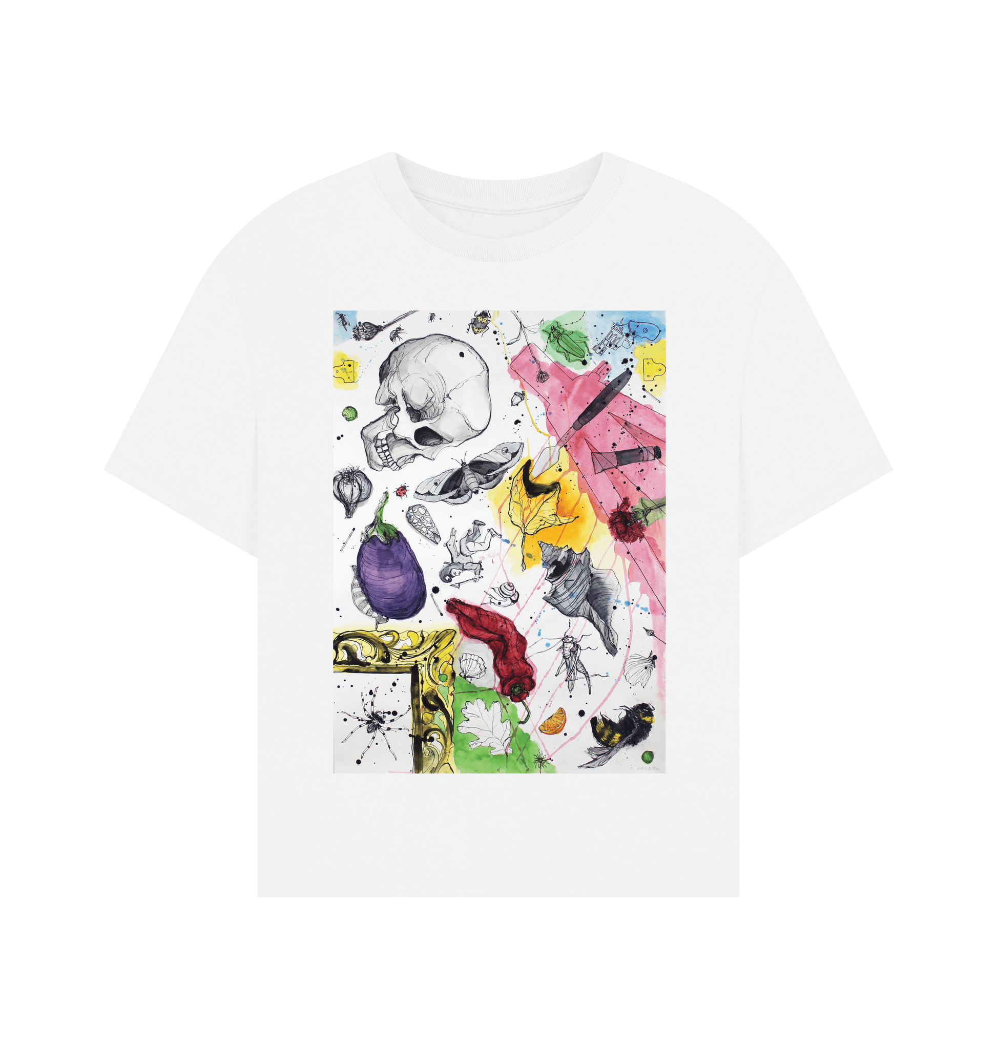 White Printed T-shirt Front