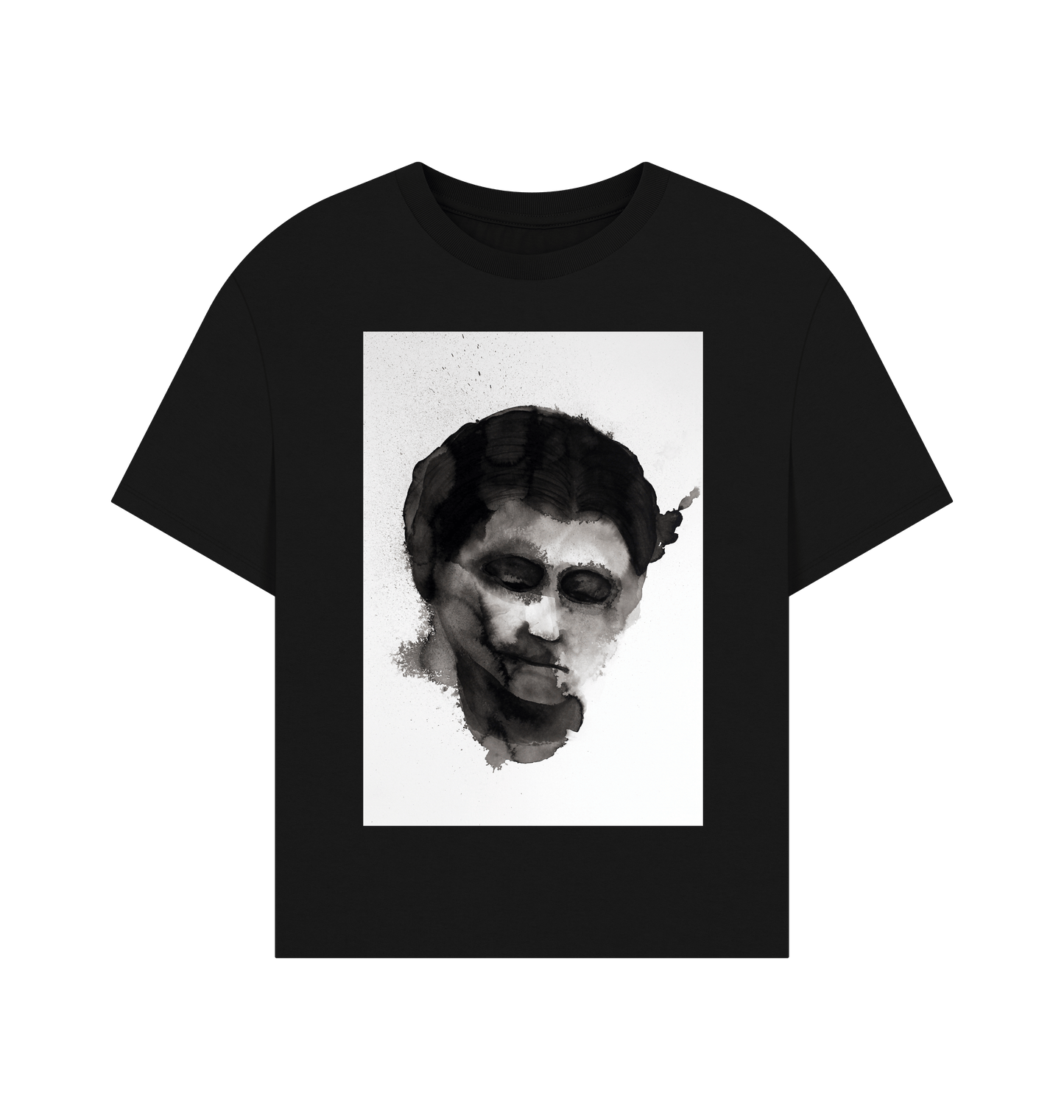 Black Printed T-shirt Front