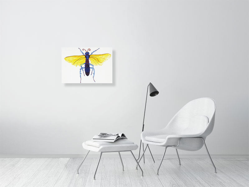 Bug Violetta Giclée print A2 size by Maria Pelton showing insect character with personality inspired by wonder