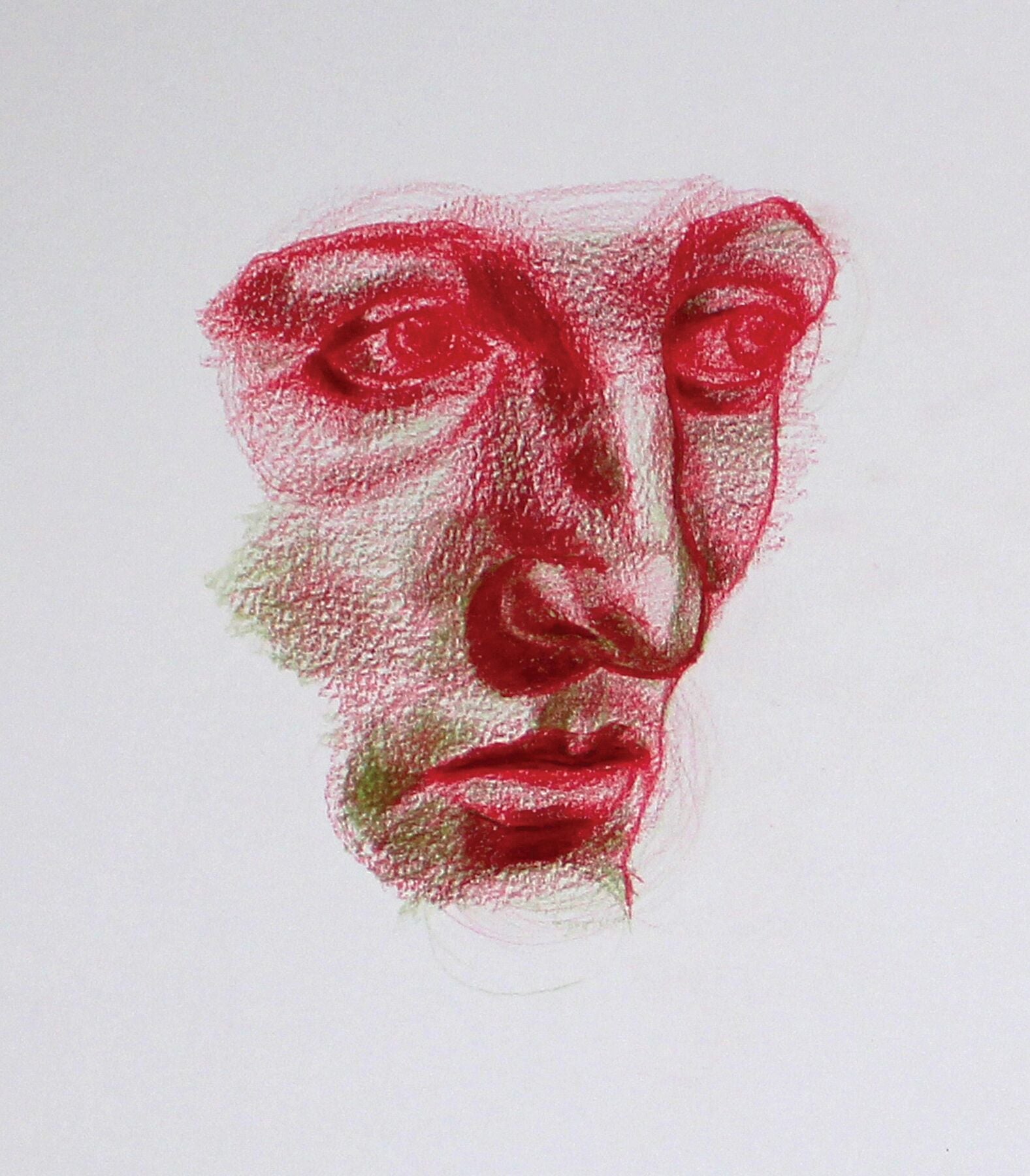 Fragment Study 6 original artwork by Maria Pelton showing human emotions and fragments of memory inspired by Renaissance paintings
