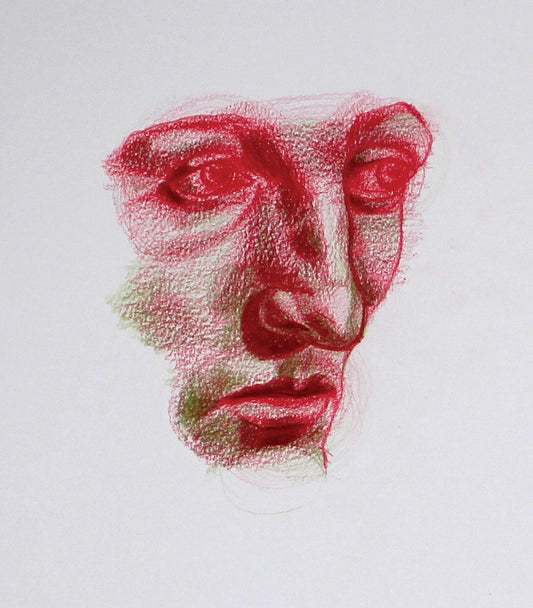 Fragment Study 6 original artwork by Maria Pelton showing human emotions and fragments of memory inspired by Renaissance paintings
