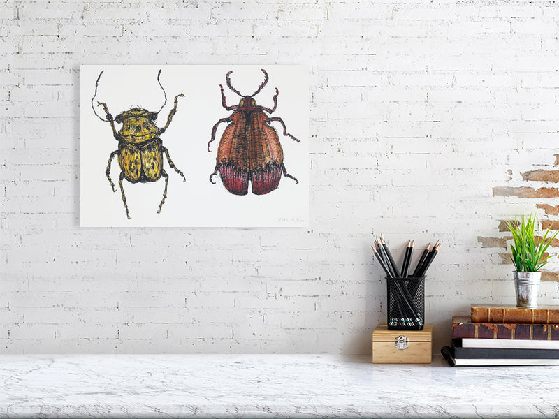 Taste 3 Giclée print A3 size by Maria Pelton showing insect as future food inspired by environmental pressures