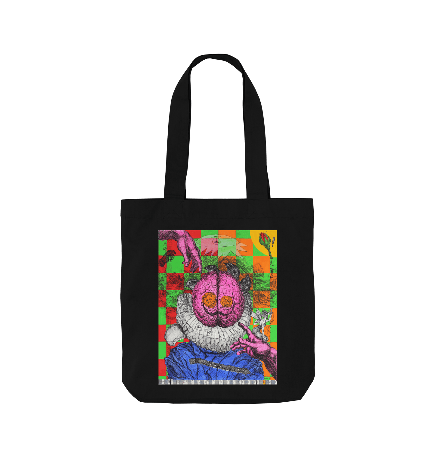 Black Printed Bag Front