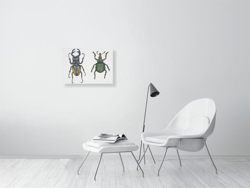 Taste 1 Giclée print A2 size by Maria Pelton showing insect as future food inspired by environmental pressures