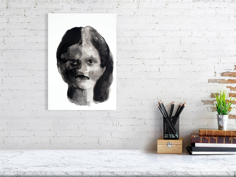 Genevieve Isabella Victorian portrait  Giclée print A3 size by Maria Pelton showing expressive face inspired by Victorian photography