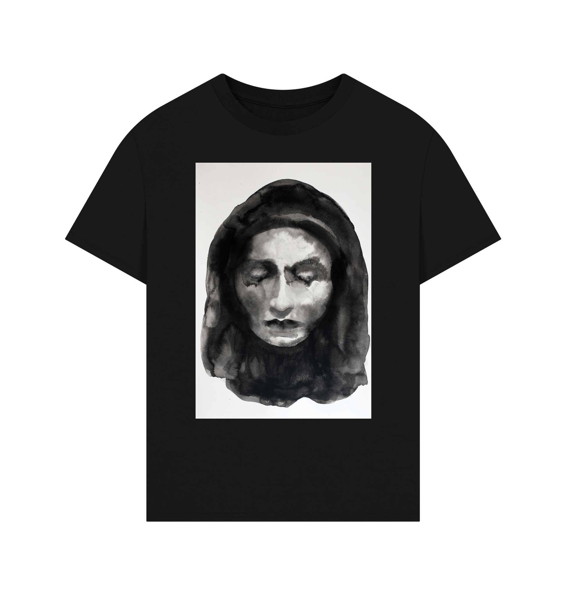 Black Printed T-shirt Front