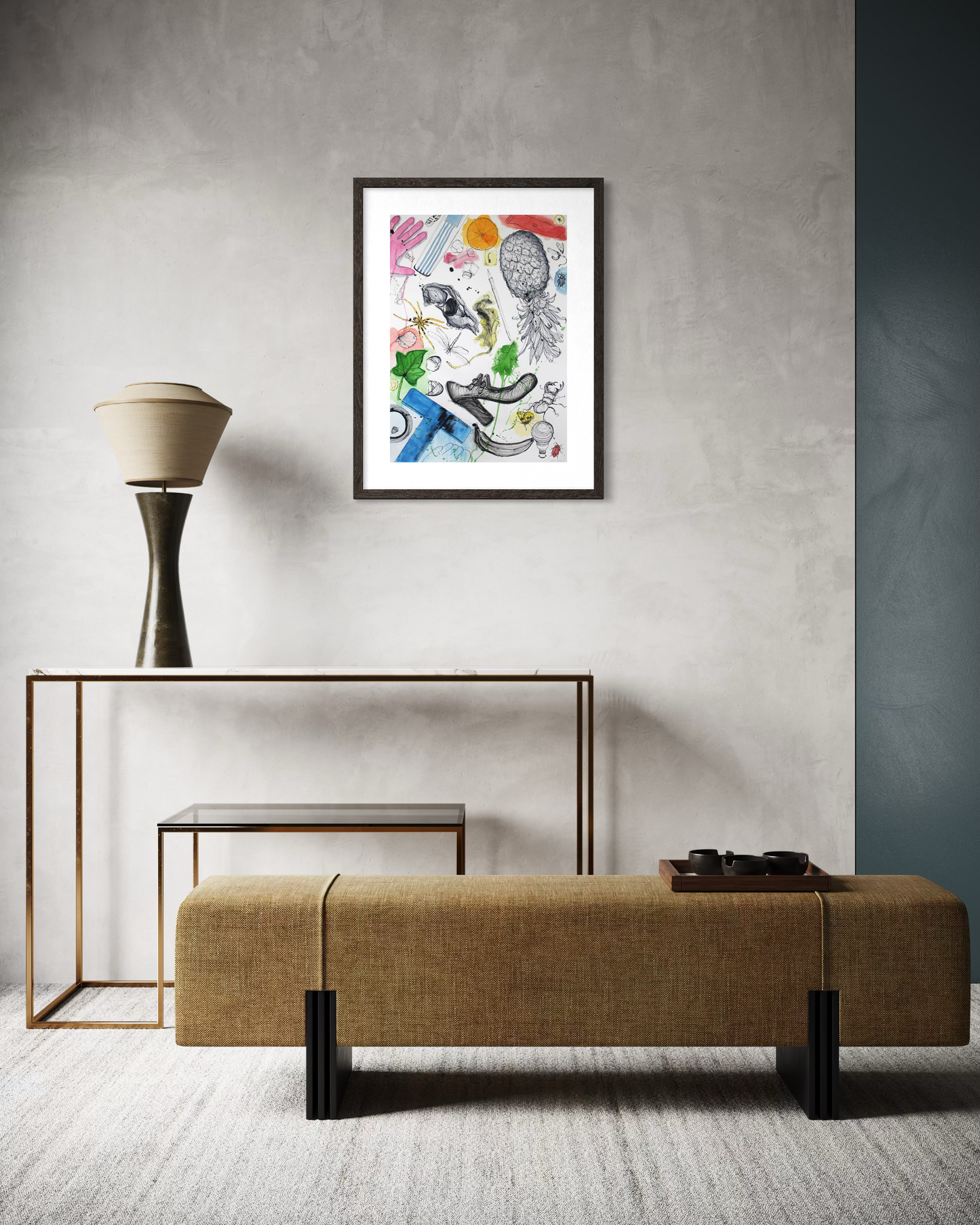 Combination present | Ink & watercolour on paper